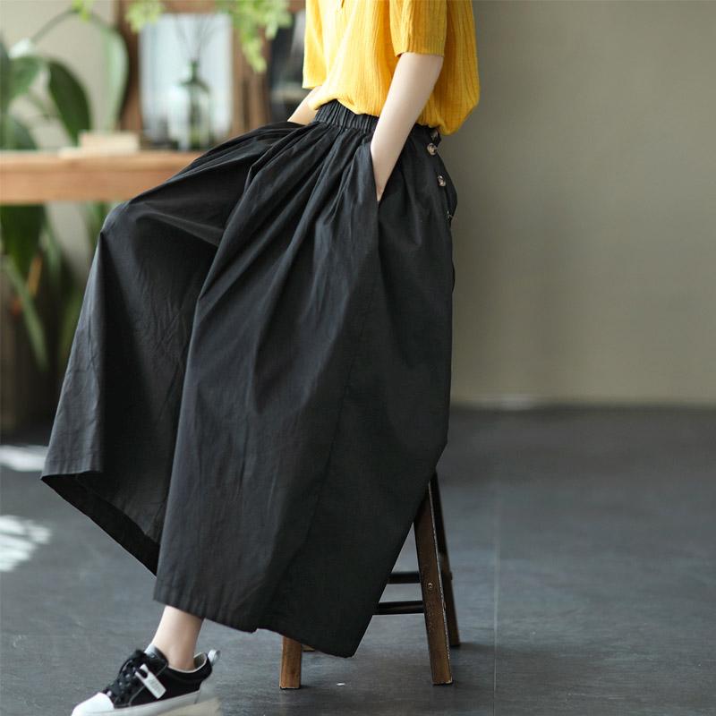 Cotton Casual Women's Wide-leg Pants