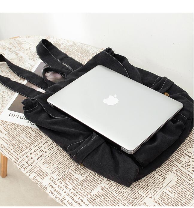 Cotton Simple Women Travel Packback Shoulder Bag