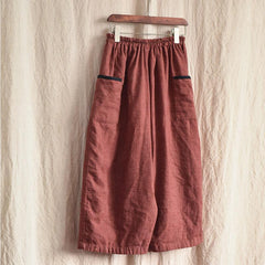 Cotton Linen Autumn Casual Wide-Leg Pants