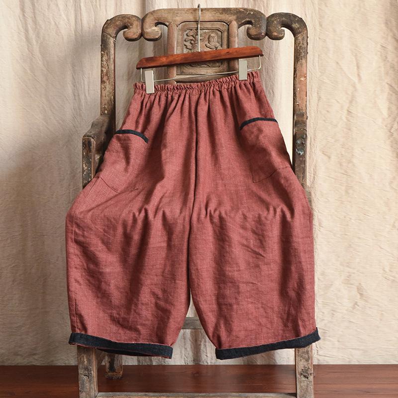 Cotton Linen Autumn Casual Wide-Leg Pants