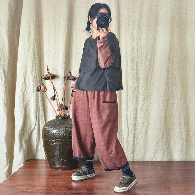 Cotton Linen Autumn Casual Wide-Leg Pants