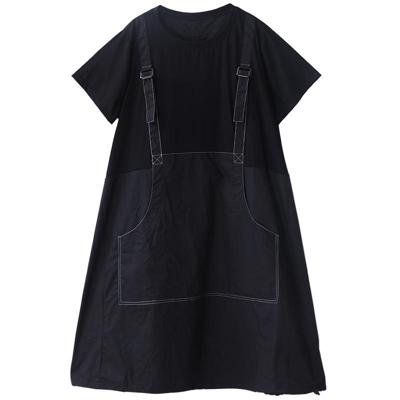 Cotton Linen Strap Mid-length Dress