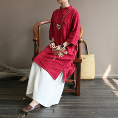 Cotton Linen Summer Retro Chinese Style Dress