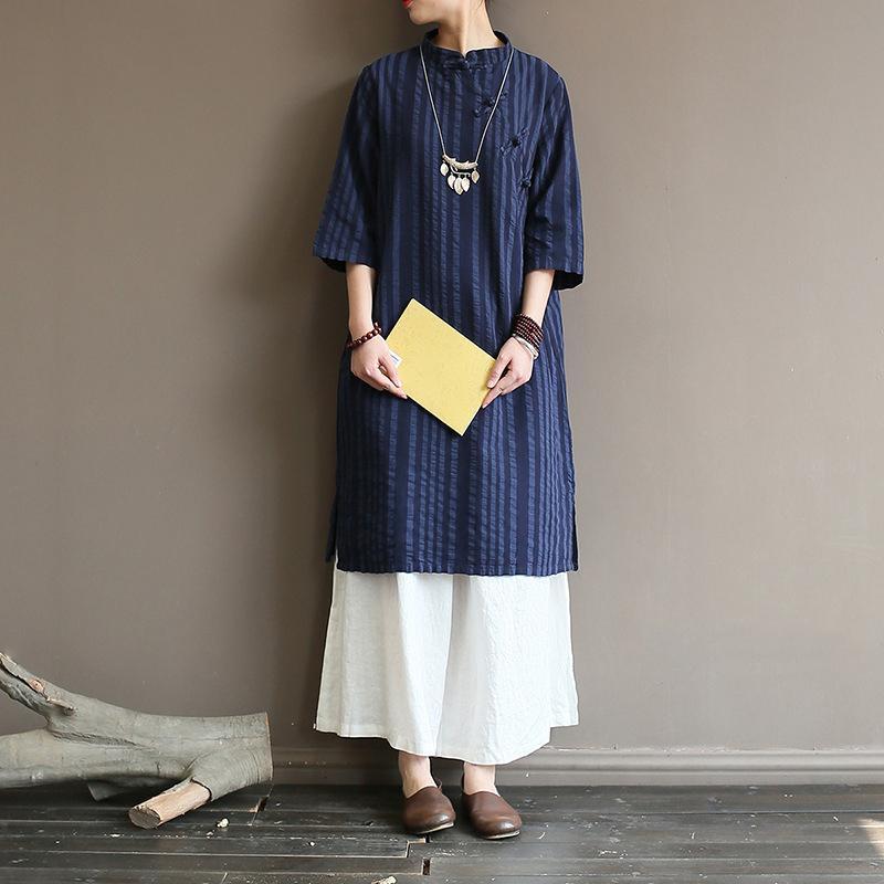 Cotton Linen Summer Retro Chinese Style Dress