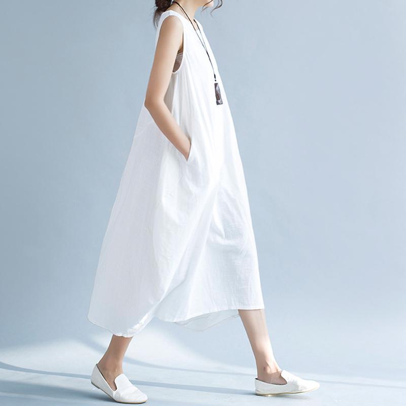 Cotton Linen Vest Sleeveless Dress