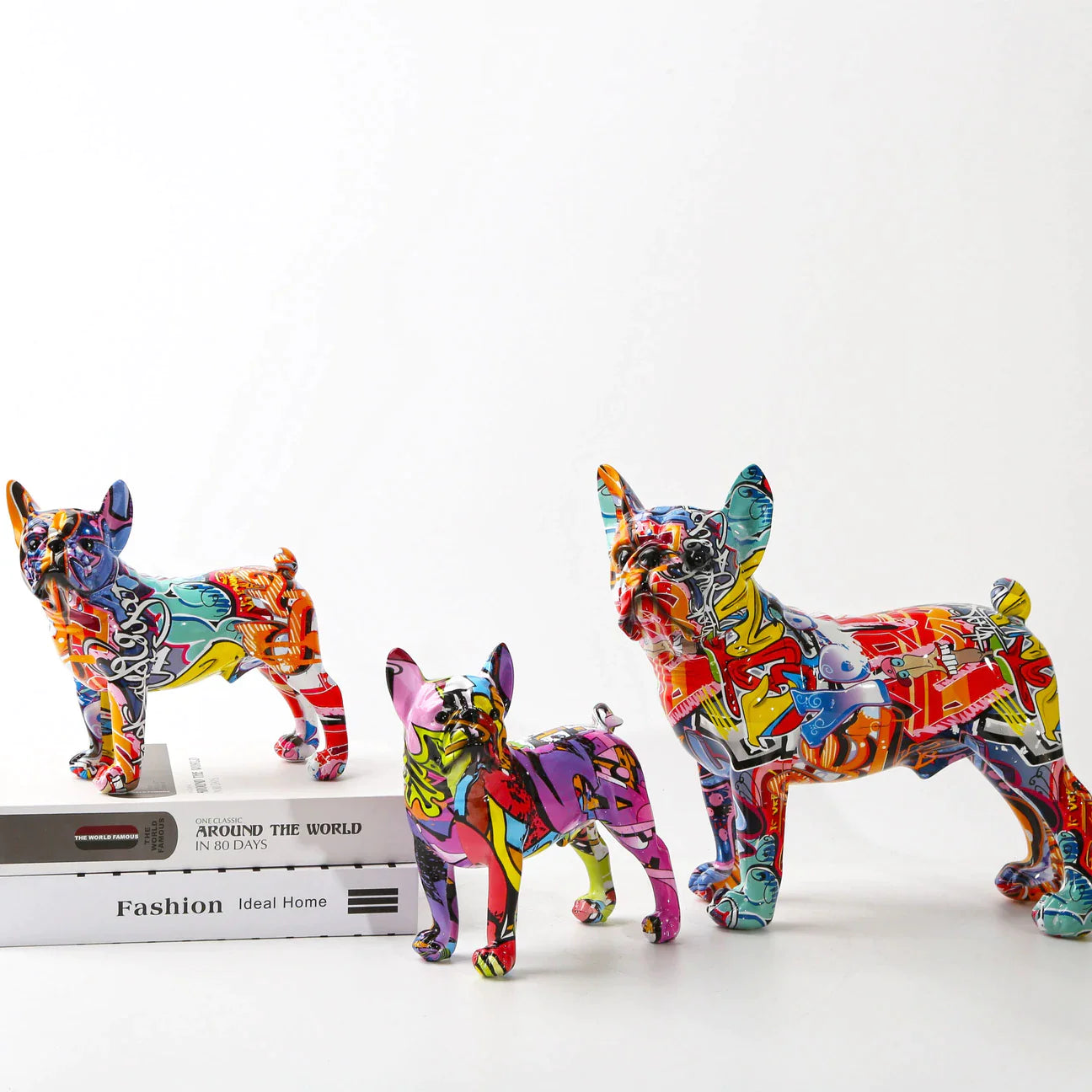 ArtZ® French Bulldog Graffiti Painted Statue