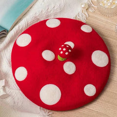 Cute Red Mushroom Women Kids Beret