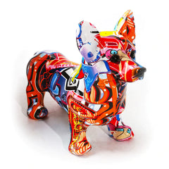 ArtZ® Corgi Graffiti Painted Statue