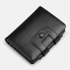 Women 10 Card Slots Solid Short Wallet Purse