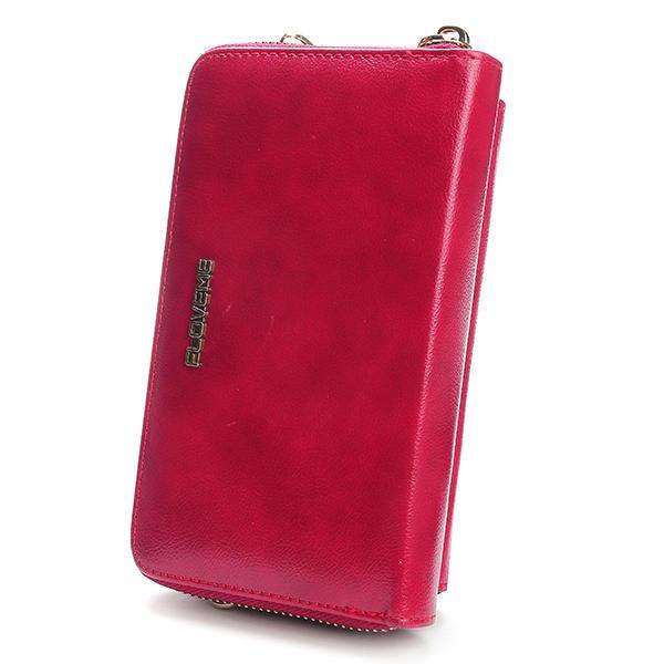 FLOVEME Mujeres 5.5 Pulgadas Cartera para teléfono celular Bolso de embrague de cuero de PU Bolso bandolera 