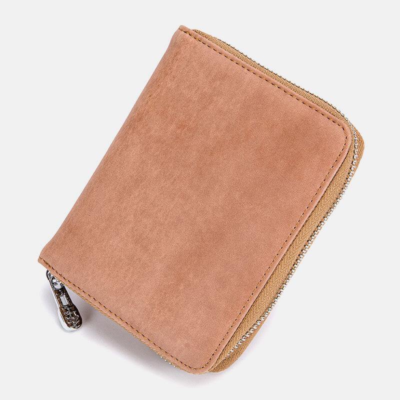 Women Genuine Leather RFID Anti-theft Organ Design Milti-card Slot Card Bag Card Holder Wallet