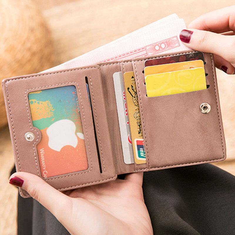 Women Retro Mni Bifold Multi-card Slot Card Holder Wallet