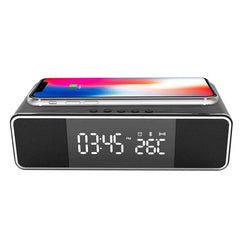 Drahtloser Bluetooth-Wecker, Telefon-Ladegerät, FM-Radio, Tisch-Digitalthermometer mit Wecker-Display, Desktop-Uhr für Heimdekoration 