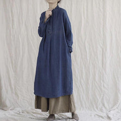 Denim Cotton Shirt Long Sleeve Dress