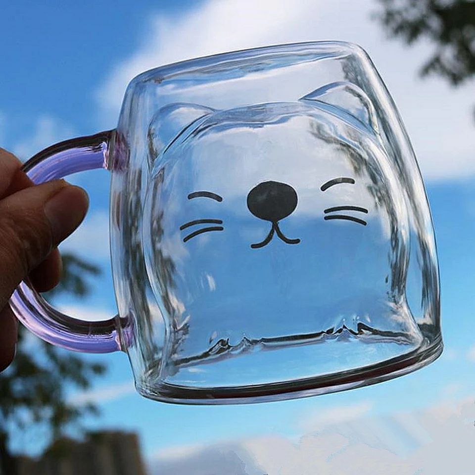 Kawaii Cartoon Cute Double Wall Glass