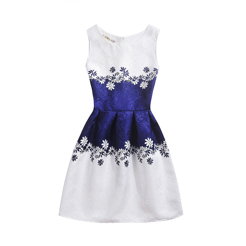 Fashion Slim Slimming Sleeveless Printed Dress