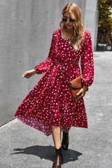 Multicolor Polka Dot Square Neck Dress