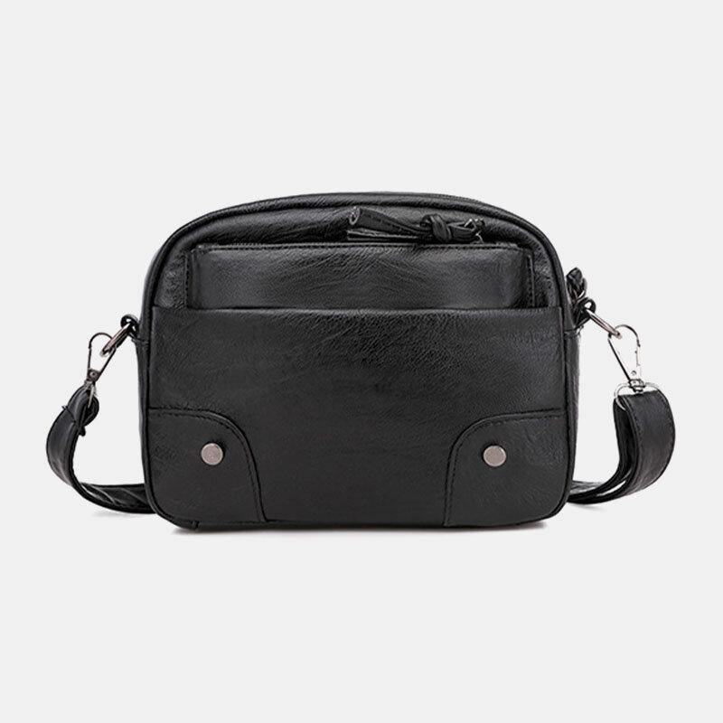 Bolso de teléfono de 6,3 pulgadas de moda Retro multibolsillo de cuero PU para mujer, bandolera suave, bolso de hombro 