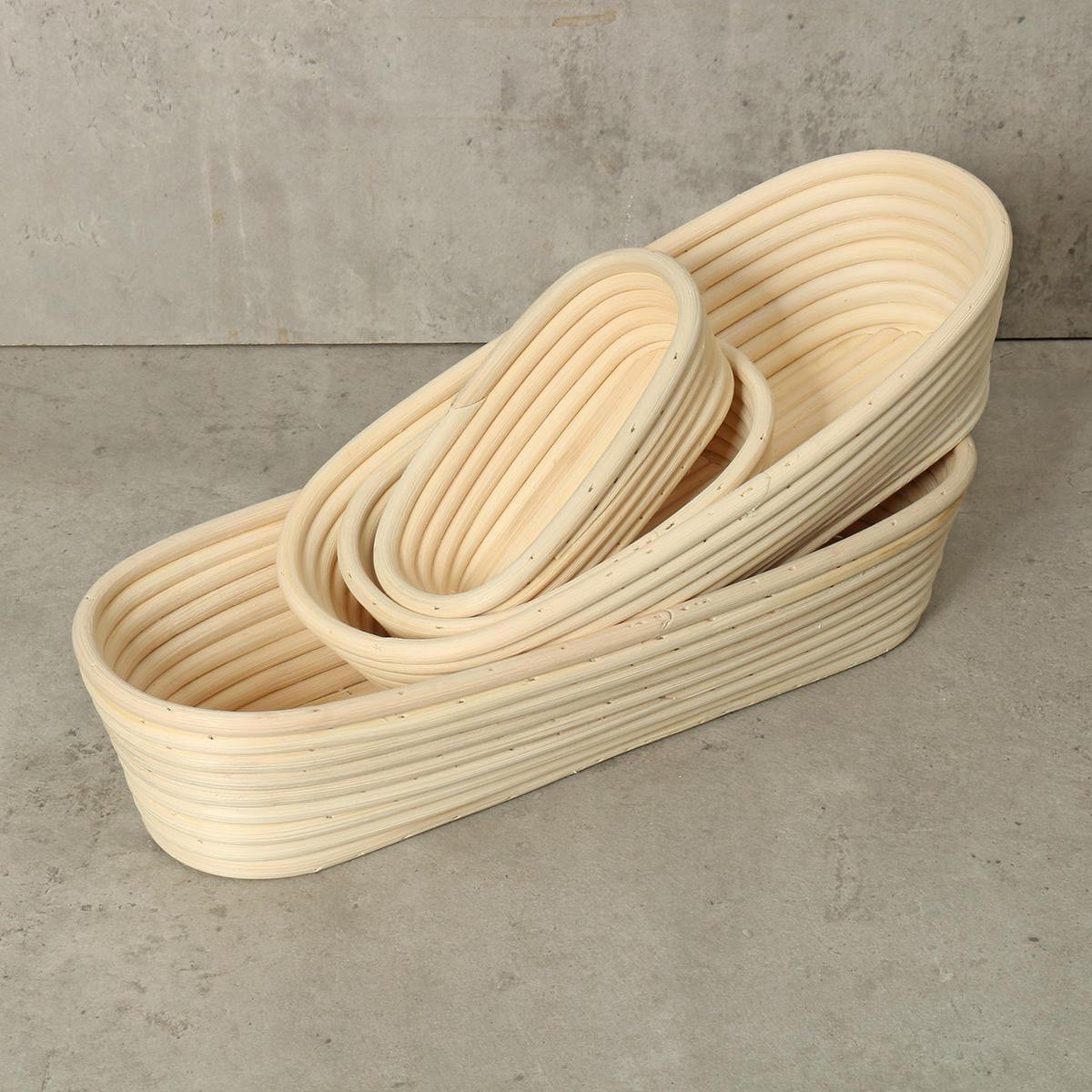 Long Oval Banneton Bread Dough Proofing Rattan Brotform Storage Baskets Loaf Proving Rising 4 Sizes