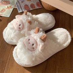 Cozy Cartoon Sheep Plush Slippers