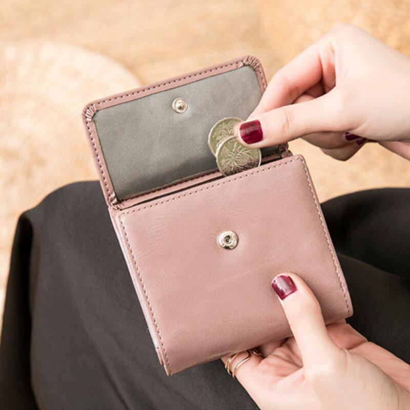 Women Retro Mni Bifold Multi-card Slot Card Holder Wallet