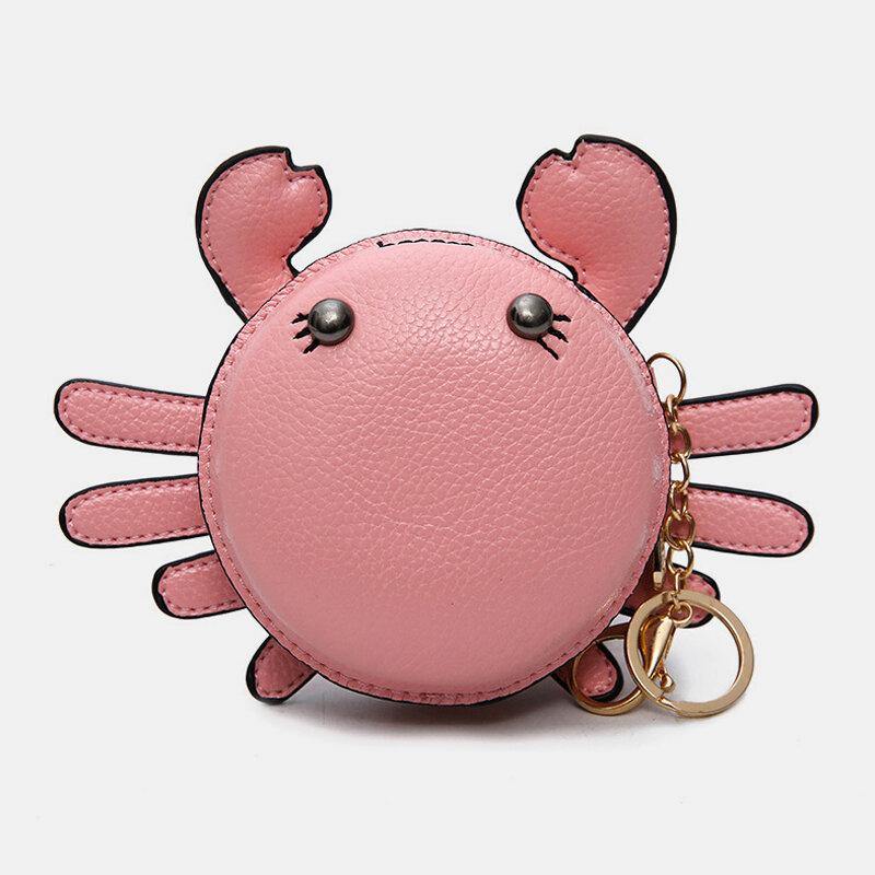 Women Faux Leather Cartoon Cute Pattern Shape Hanging Pendant Coin Bag Wallet