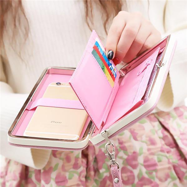 Women Flower 5.5 Inch Phone PU Wallet Case Cover Long Wallet