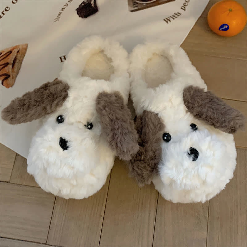 Cute Puppy Long Ears Plush Slippers