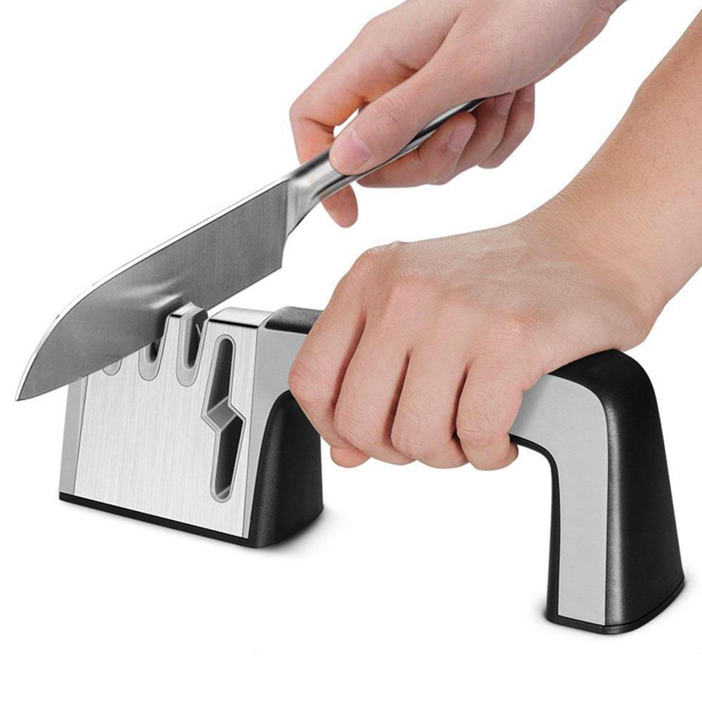 MYVIT Knife Sharpener 4 in 1 Diamond Coated & Fine Ceramic Rod Shears and Scissors Knife Sharpening Sharpen Stone