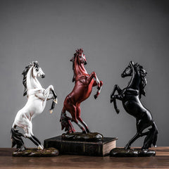 Resin Horse Statue Ornament Figurine Chic Home Hotel Feng Shui Horse Decorations