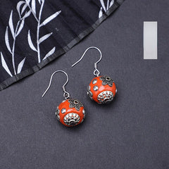 Tibetan-style style earrings, literary temperament, retro simple earrings, women's autumn and winter