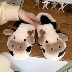 Cartoon Cow Cotton Slippers