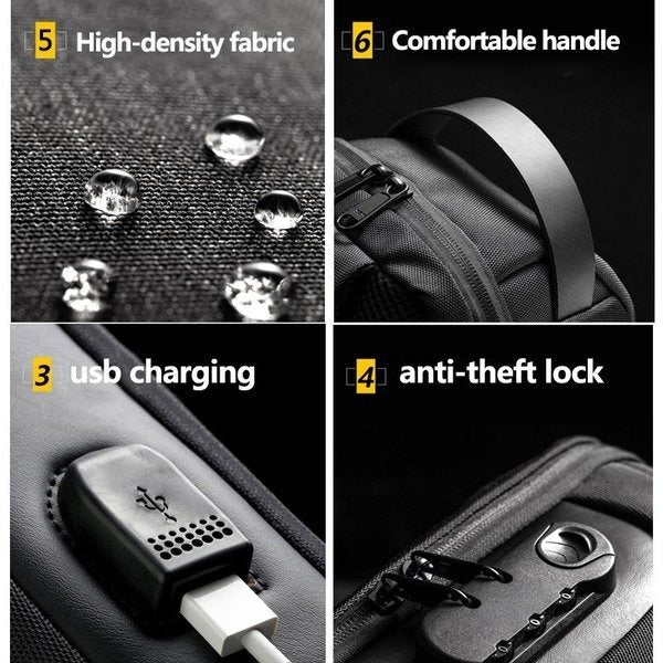 USB Anti Theft Charging Shoulder Bag