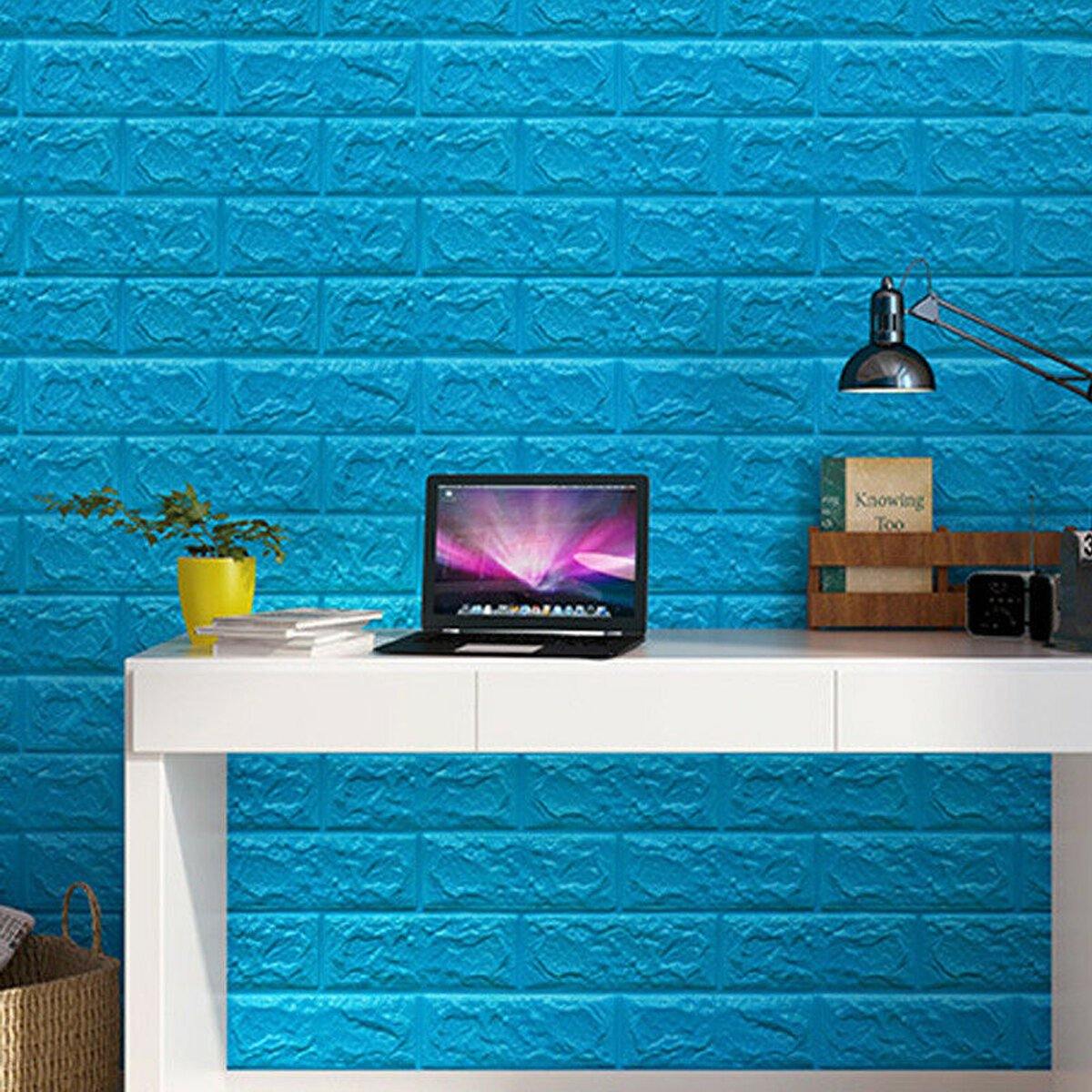 3D Brick DIY Wall Sticker Self-adhesive Waterproof Panels Wallpaper Decal 3D Brick Pattern Foam Wall Sticker for Home Decor