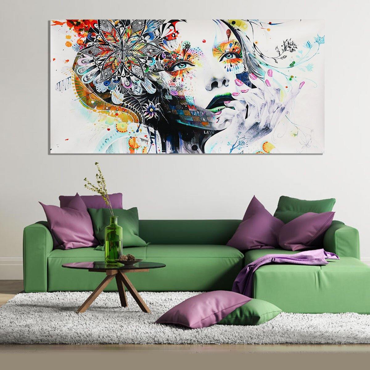 Modern Artwork Decor Girl Canvas Oil Painting Print Picture Home Wall Art Decor Unframed