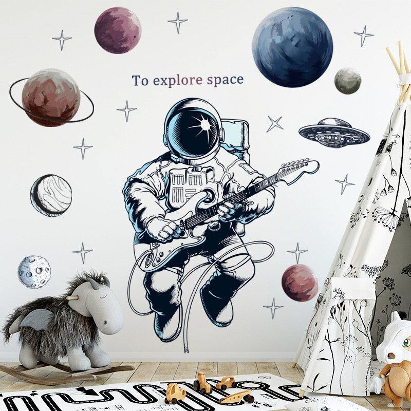 Space Theme Astronaut Wall Sticker Dormitory Living Room Wall Decor Self-Adhesive Bedroom 3d Kids Room Decoration Home Decor