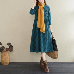 Embroidered Retro Cotton Linen Dress