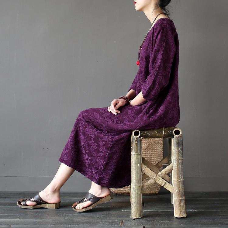 Ethnic Style Women Cotton Linen Dress