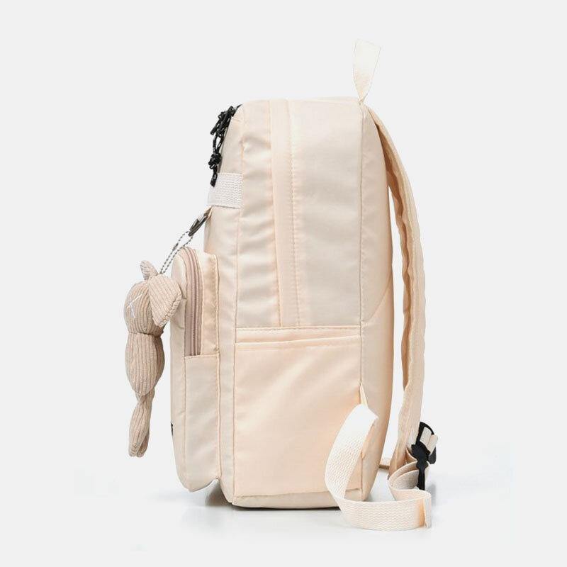 Mochila escolar con adorno de dibujos animados impermeable de gran capacidad para mujer 