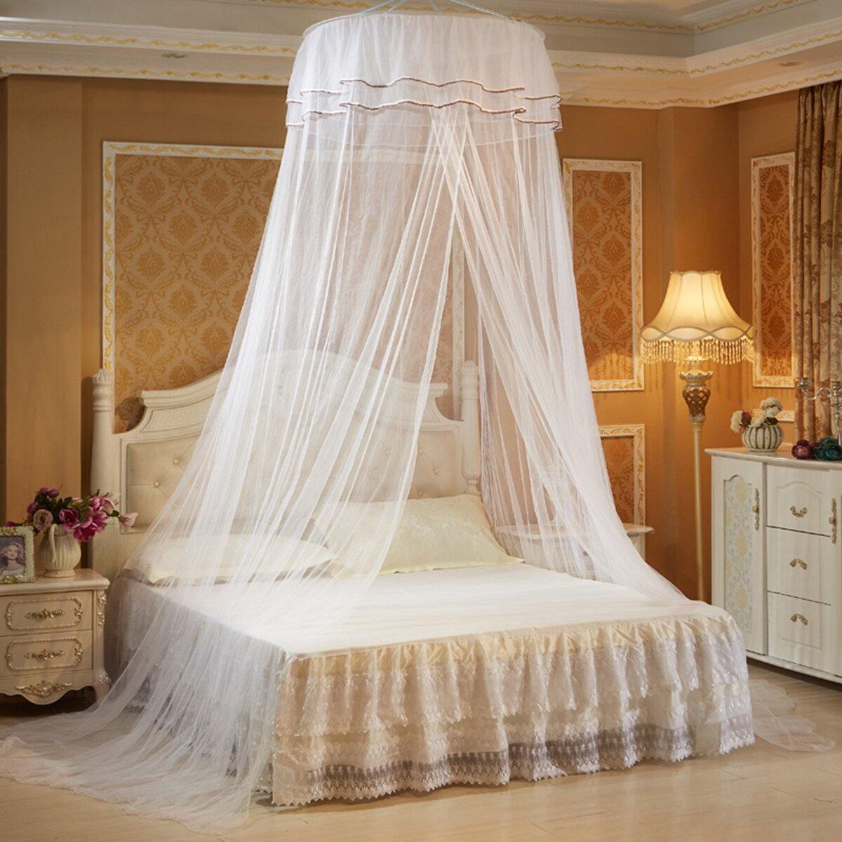 Solides Moskitonetz für Bett, Queen-Size-Größe, Kuppel, faltbares Bett, Baldachin, elegante Prinzessin 