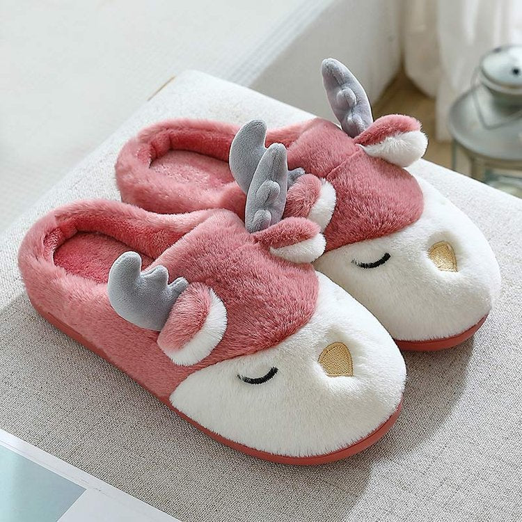 Lindas pantuflas cómodas con orejas de asta