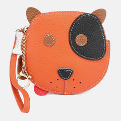 Women Genuine Leather Cowhide Cute Cartoon Dog Pattern Small Storage Bag Coin Bag