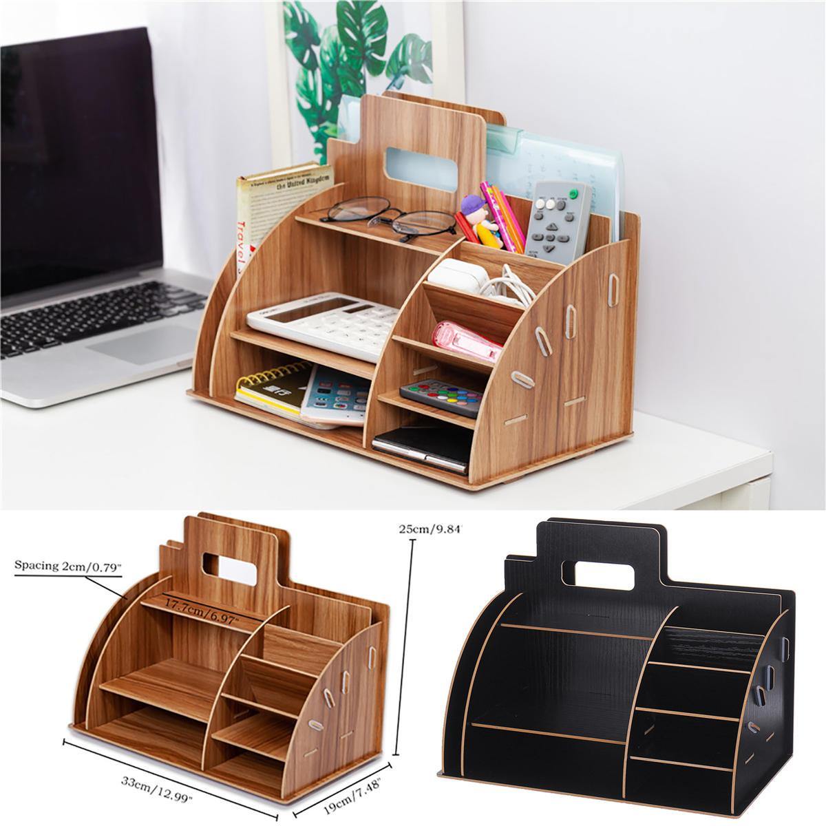 Holz-Desktop-Organizer für Bürobedarf, Aufbewahrungsregal, Holz-Schreibtisch-Organizer, für Zuhause, Bürobedarf, Aufbewahrungsregal 