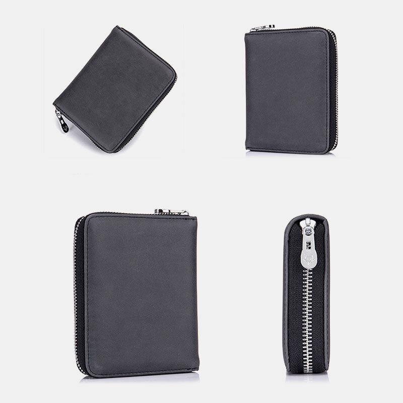 Women Genuine Leather RFID Anti-theft Organ Design Milti-card Slot Card Bag Card Holder Wallet