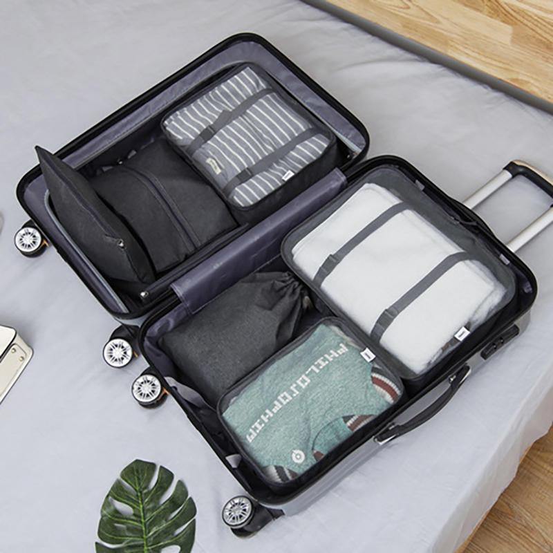 7 PCS Cationic Oxford Travel Storage Bag Clothes Storage Bag Shoes Bra Washing Bag Makeup Storage Bag