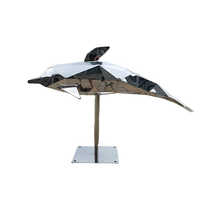 Estatuas de delfines geométricos de acero inoxidable ArtZ®