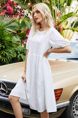 Half Sleeve Ruffle Smock Dress