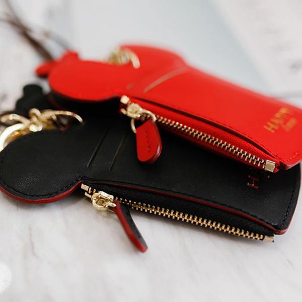 Cute Animal Shape Card Holder Wallet Purse Neck Wallet Lanyard Wallet for Women