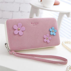 Women Flower 5.5 Inch Phone PU Wallet Case Cover Long Wallet