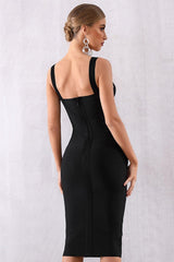 Solid Spaghetti Strap Bodycon Dress